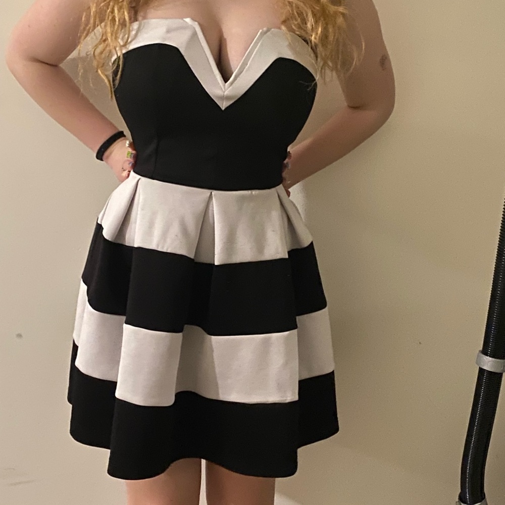 A black and white small dress